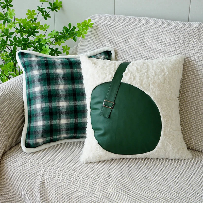 Luxury Green Stamping Throw Pillow Cover