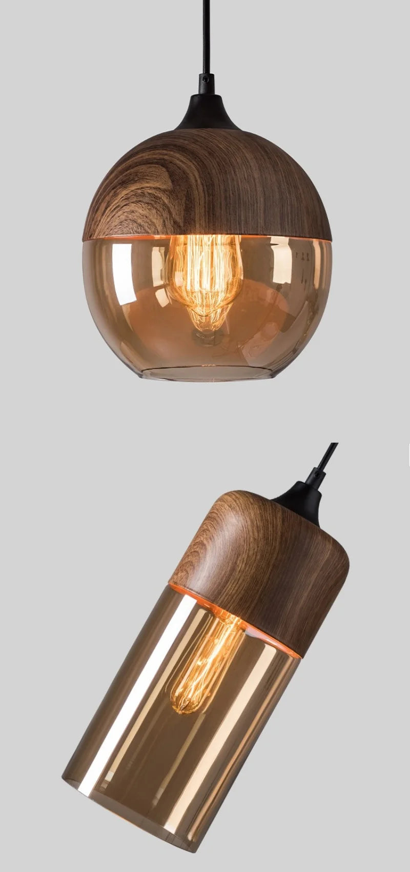 Vintage Wood Pendant Light