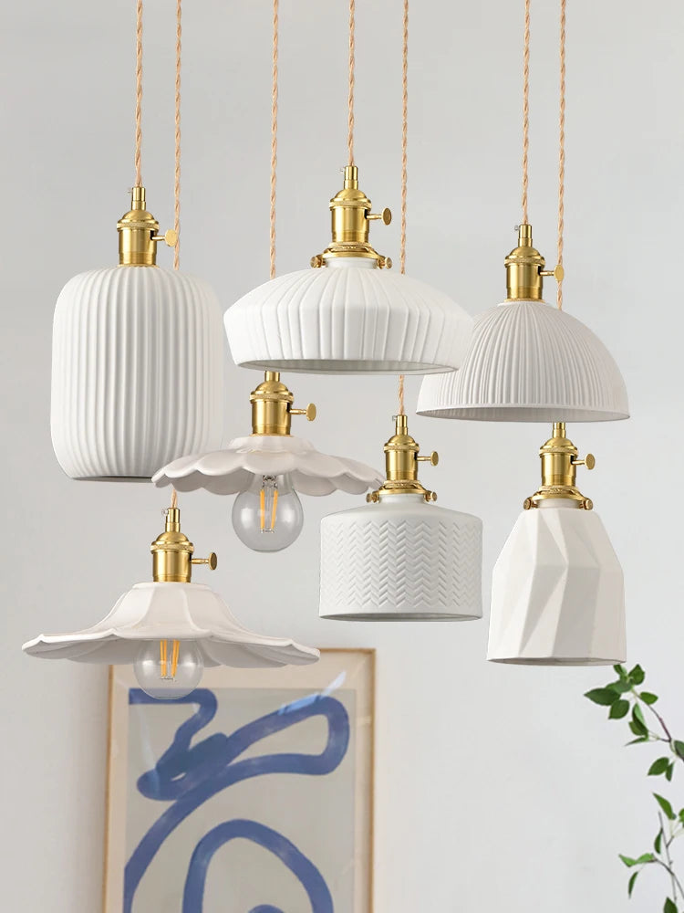 White Ceramic Pendant Light