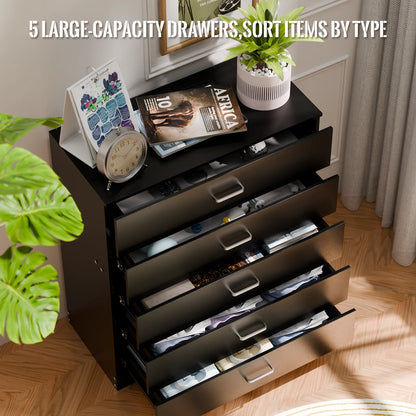 5 Drawer Wood Cabinet Dresser