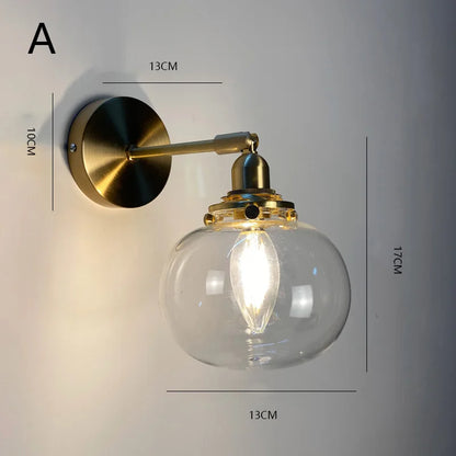 Retro Flower Style Glass Wall Lamp