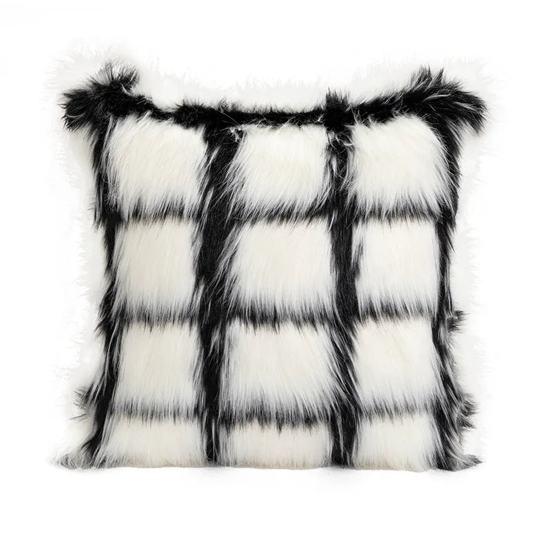 Checkerboard Stamping Throw Pillow Cover