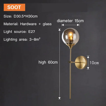 Modern Ball Glass Sconce