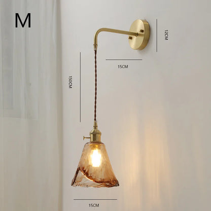 Retro Flower Style Glass Wall Lamp