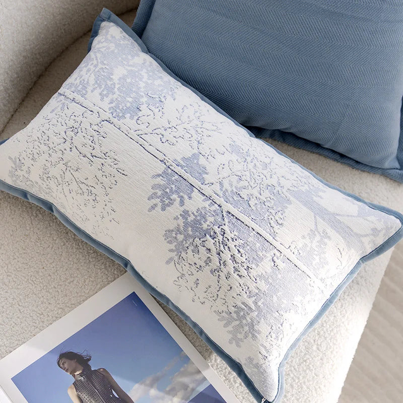 Blue Flower Throw Pillow