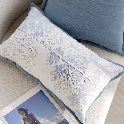 Blue Flower Throw Pillow