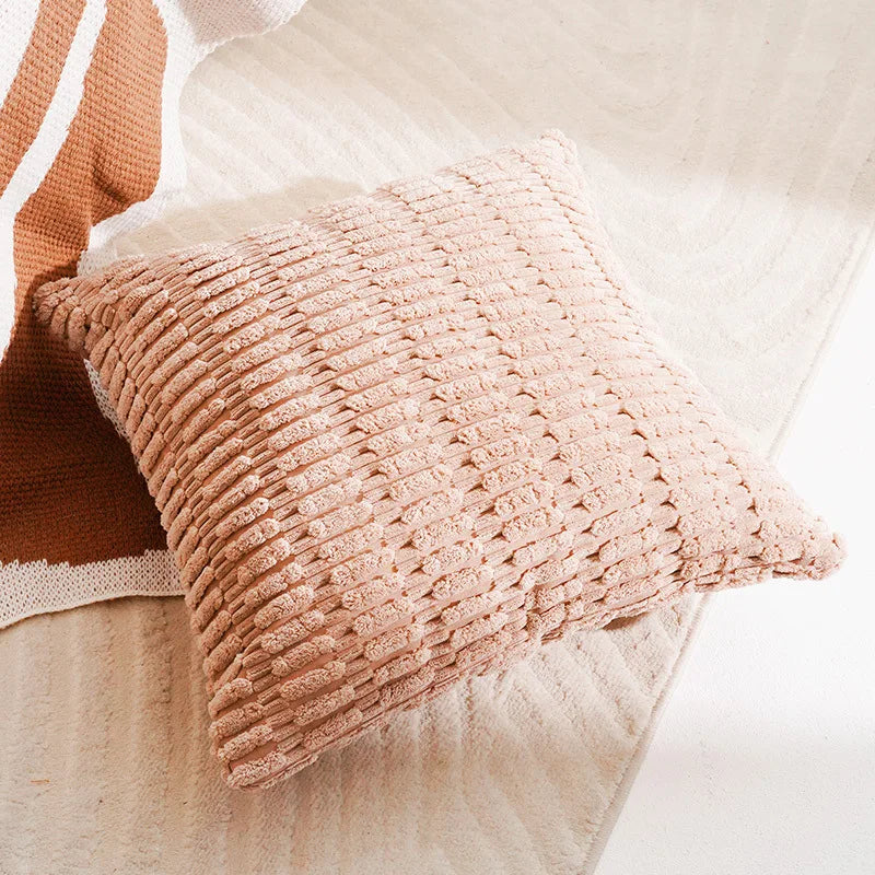 Brown Cream Throw Pillow Cover