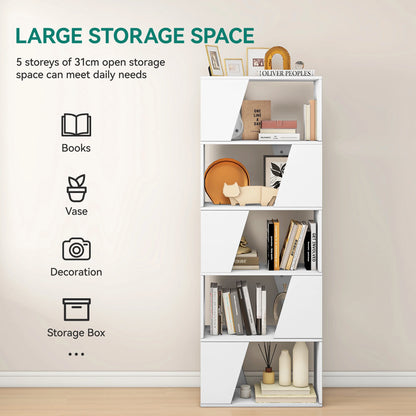 White 5-Tier Bookcase