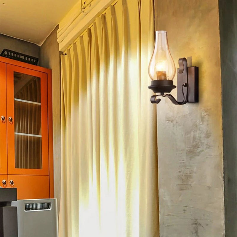 Retro Industrial Iron Wall Lamp