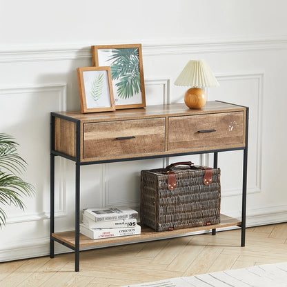 Rustic Brown Console Table