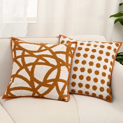 Orange Retro Throw Pillow Cover