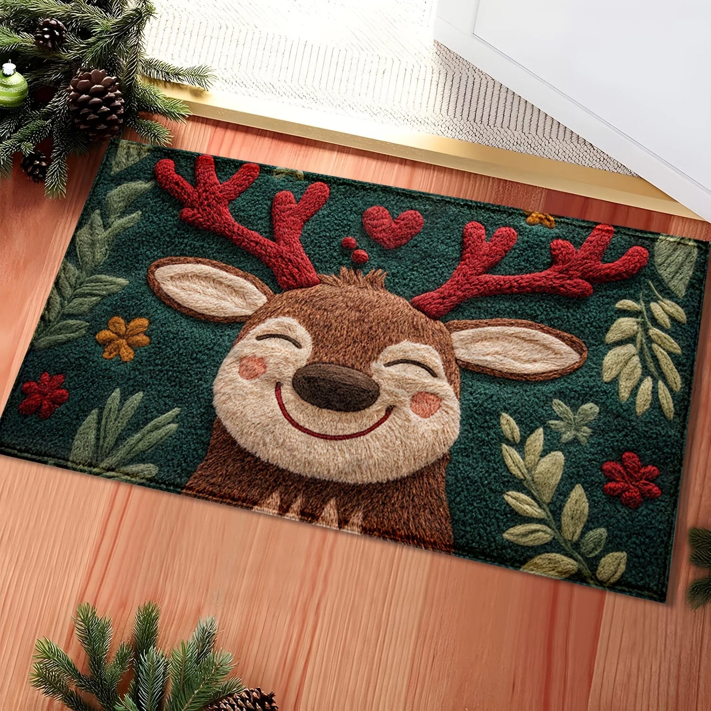Christmas Deer Microfiber Bath Mat