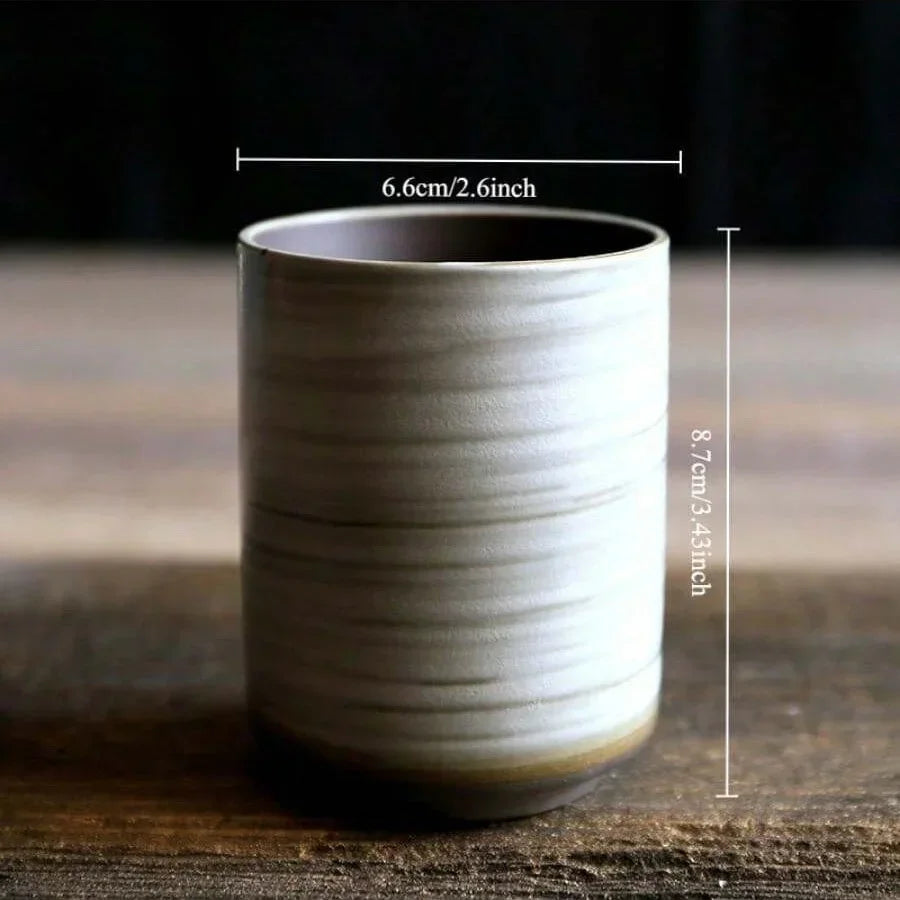 Hand-Painted Crackle Glaze Stoneware Mug