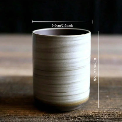 Hand-Painted Crackle Glaze Stoneware Mug