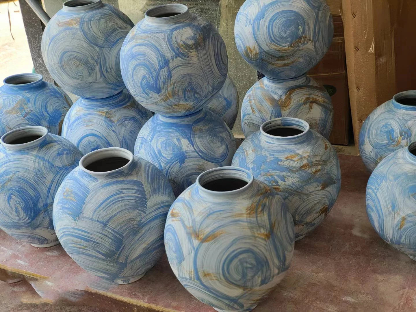 Wind Blue Wabi-Sabi Vase