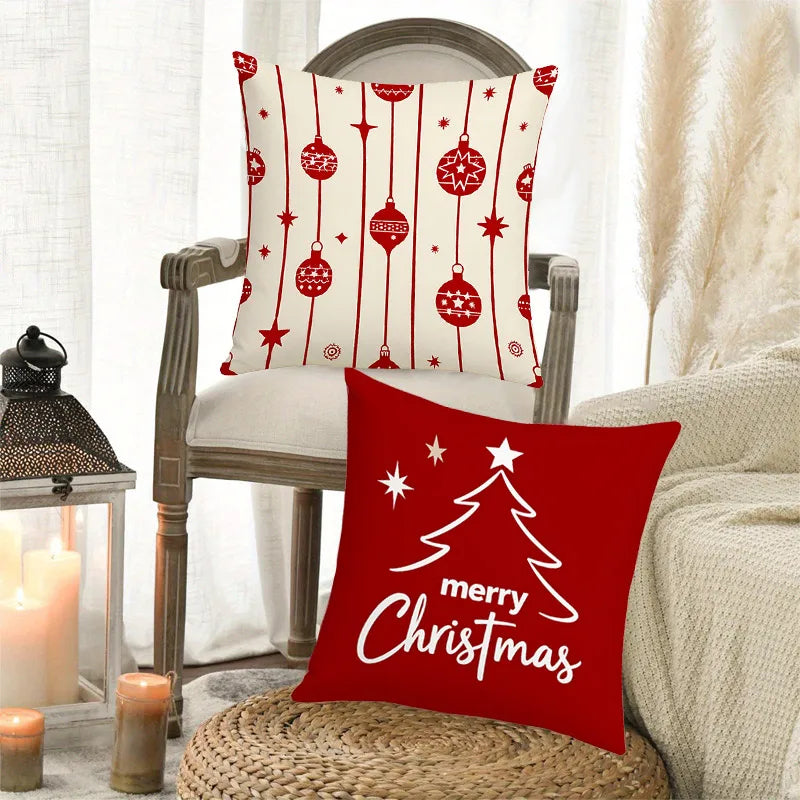 Christmas Tree Snowflake Print Pillowcase