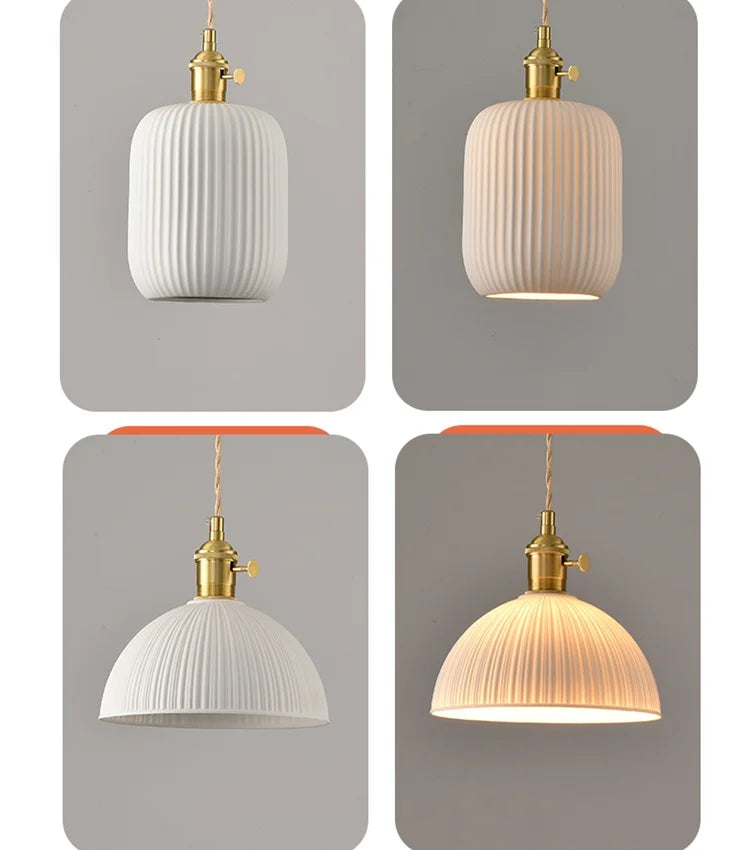 White Ceramic Pendant Light