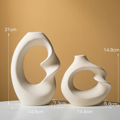 CAPIRON Ceramic Matte Vase Set of 2