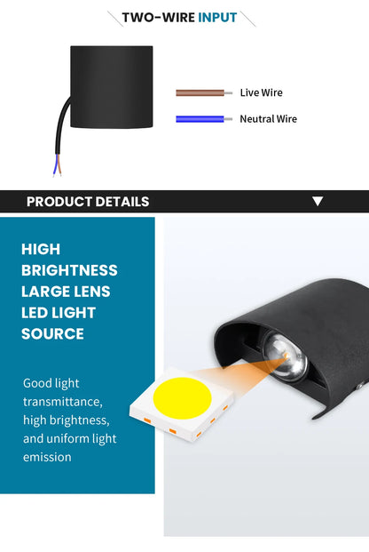 2W LED Wall Outdoor Lamp