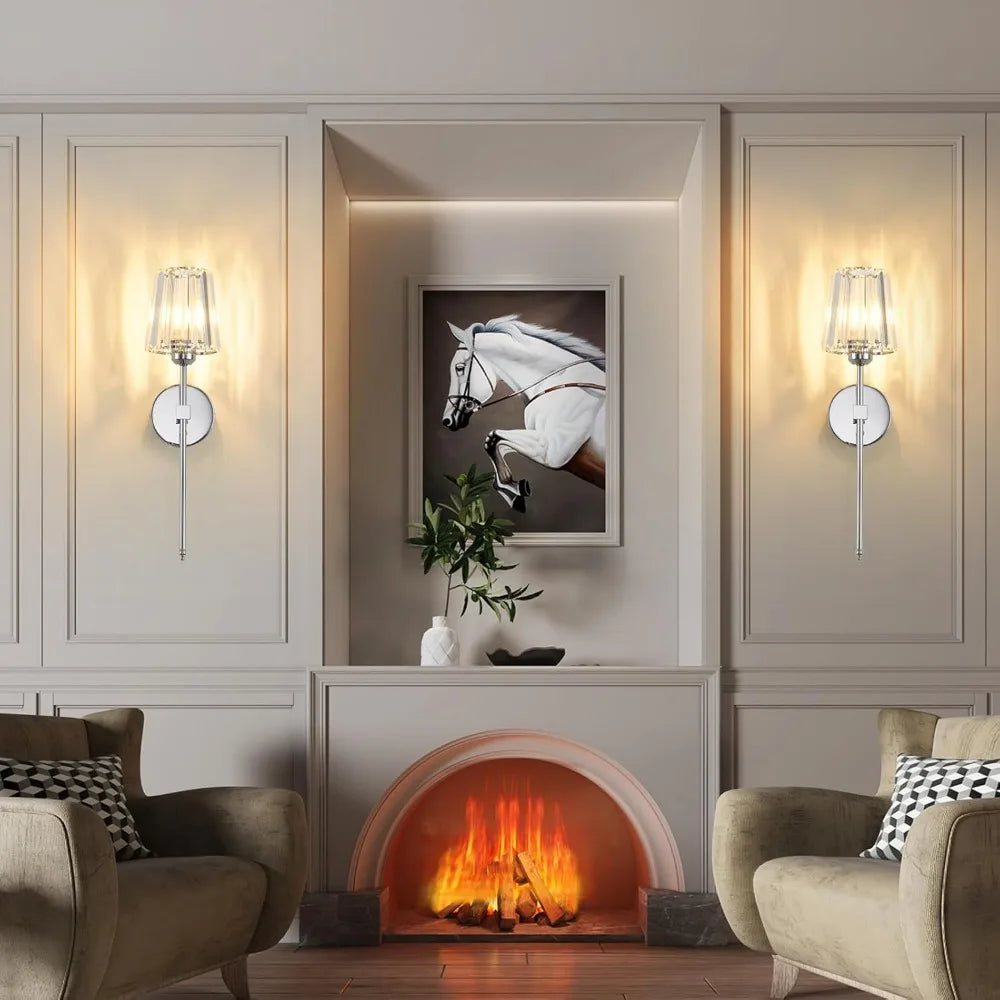 Wire Free Crystal Wall Lamp