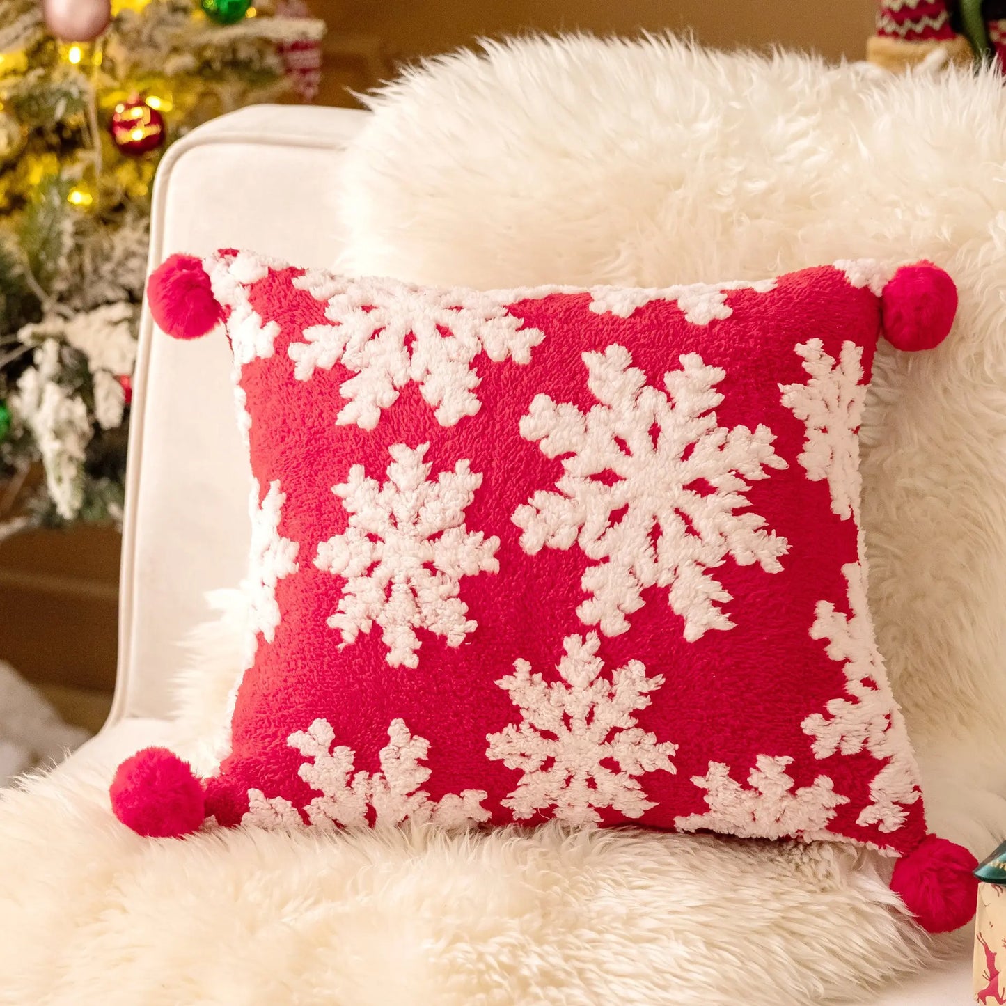New Jacquard Christmas Sofa Pillowcase