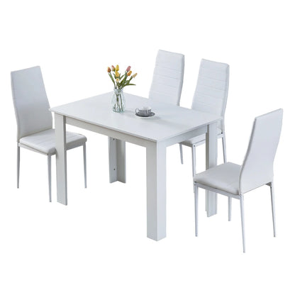 BonChoice 5 Piece Wooden Dining Room Table and Chairs Set