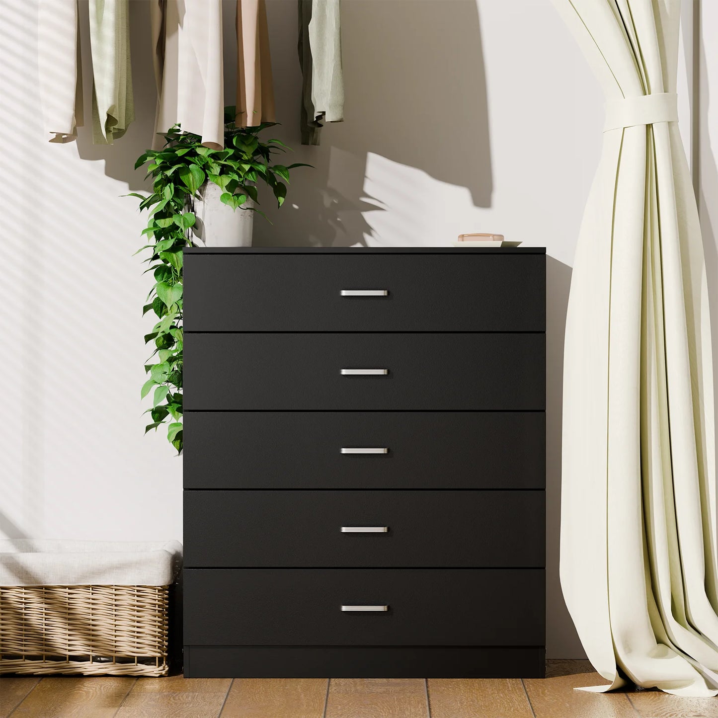 5 Drawer Wood Cabinet Dresser