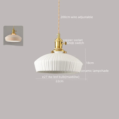 White Ceramic Pendant Light