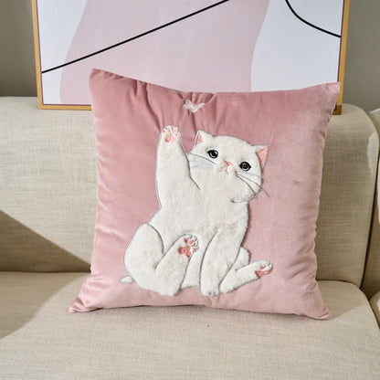 Cute Velvet Throw Pillow Cover