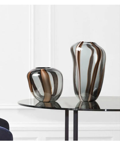 Colored Striped Glass Vase