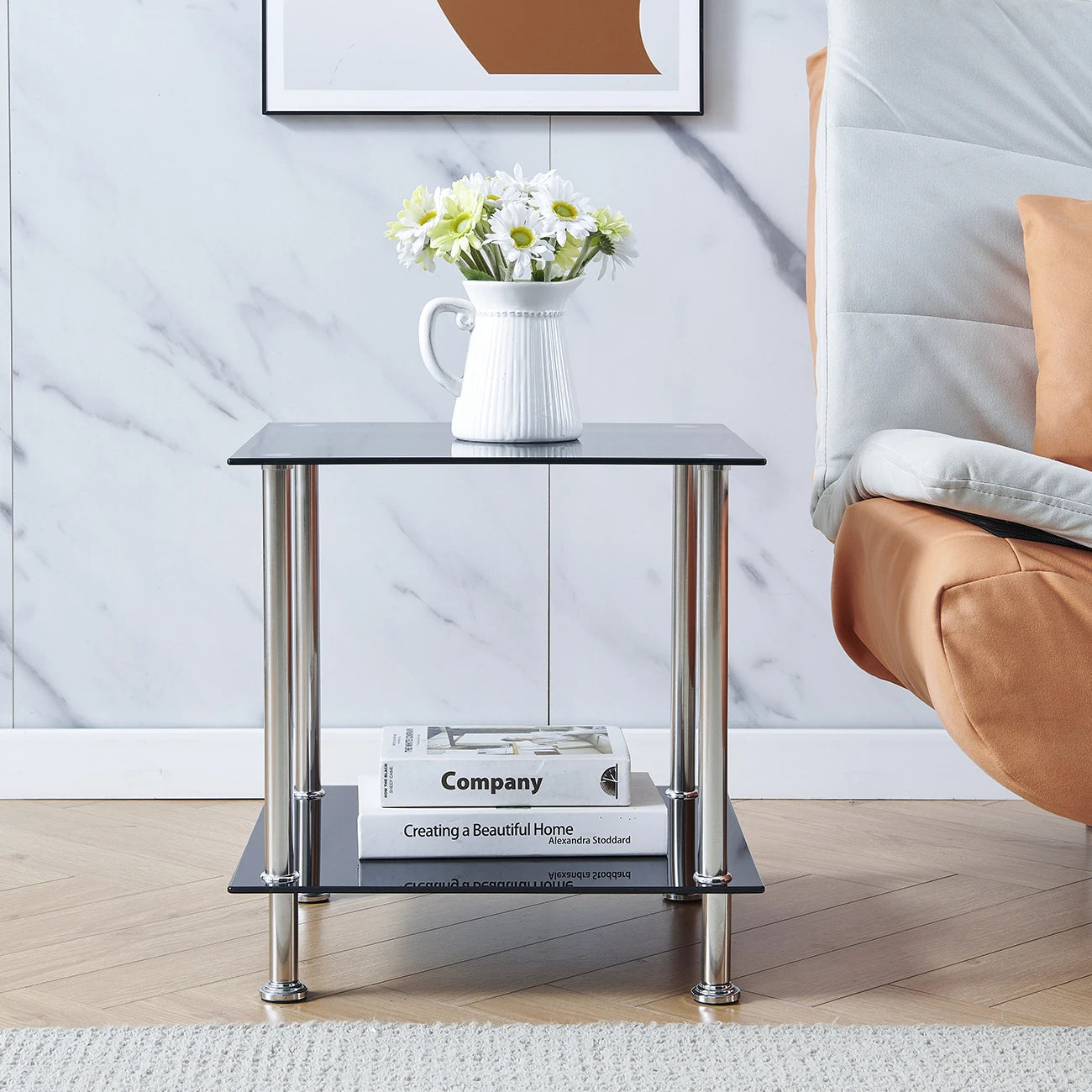 2-Tier Square/Round End Table