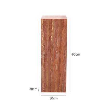 Red Travertine Sculpture Display