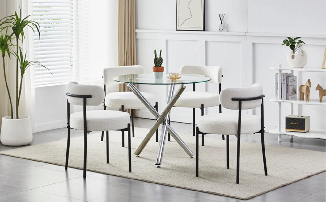 BonChoice 5 Piece Round Dining Room Table Set
