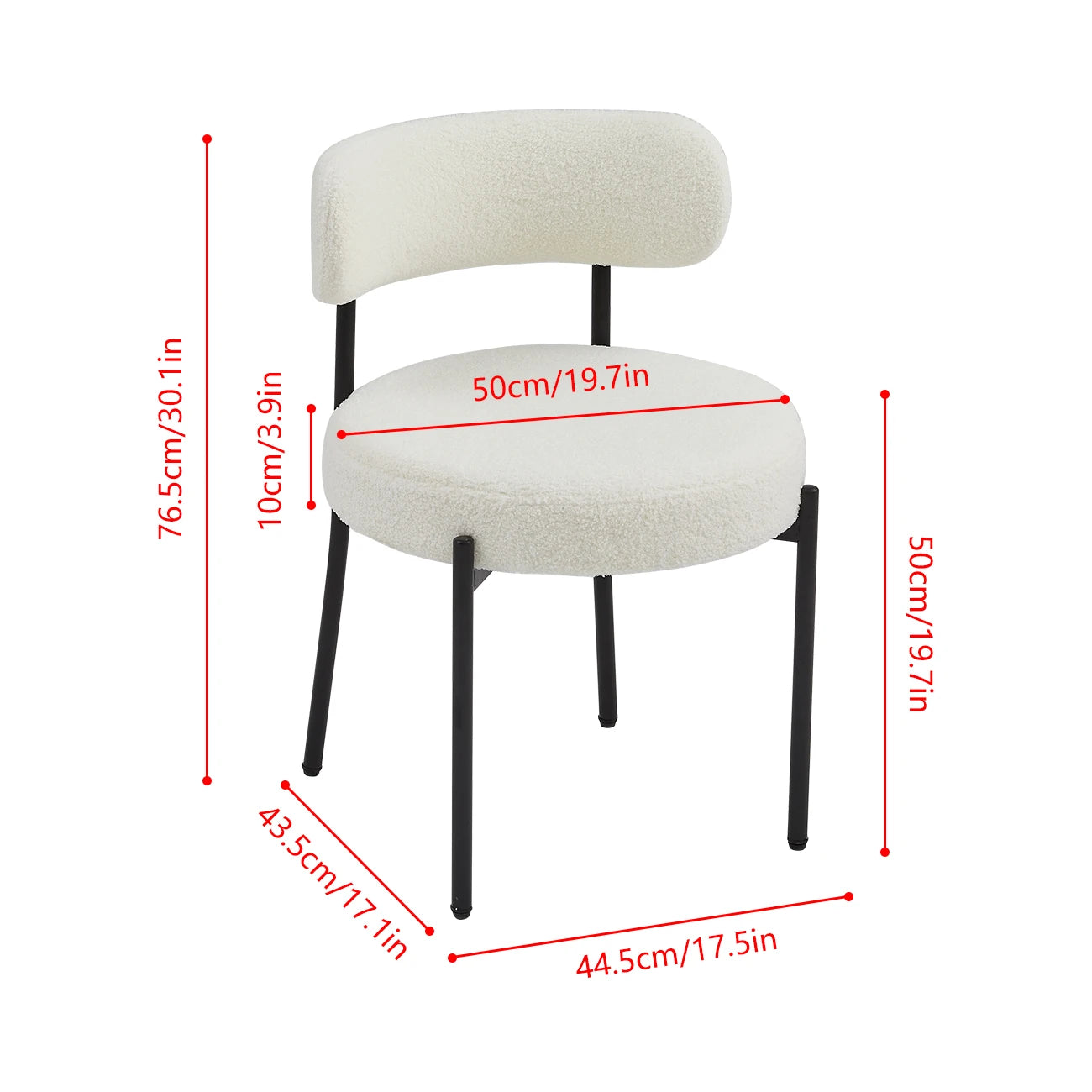 Dining Chairs Set of 2 with Oversized Seat