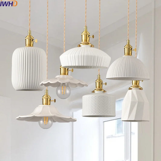 White Ceramic Pendant Light