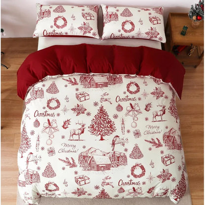 Christmas Duvet Covers Bedding 3 Pcs Set