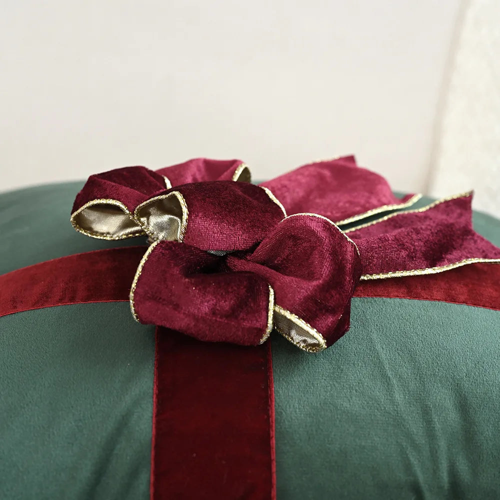 Embroidered Christmas Atmosphere Throw Pillowcase