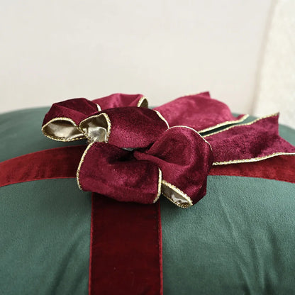 Embroidered Christmas Atmosphere Throw Pillowcase