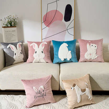 Cute Velvet Throw Pillow Cover