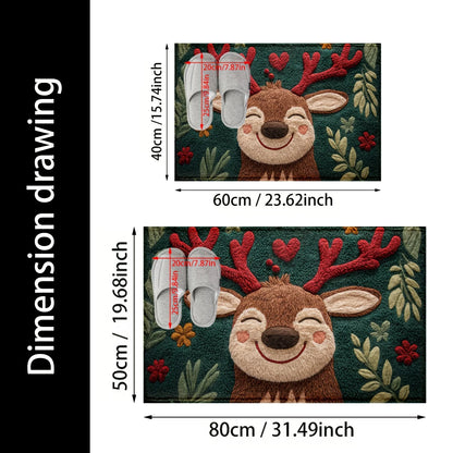 Christmas Deer Microfiber Bath Mat