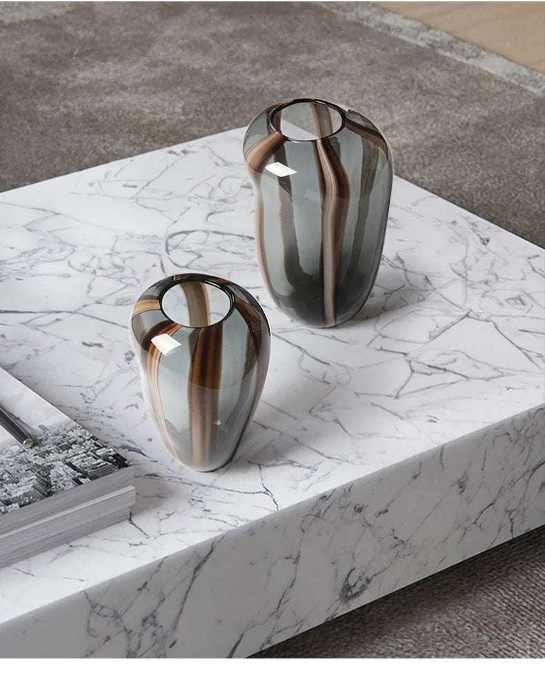 Colored Striped Glass Vase