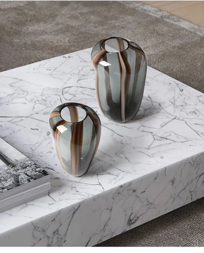 Colored Striped Glass Vase