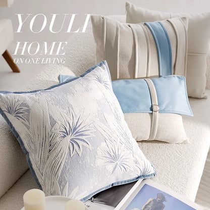 Blue Flower Throw Pillow