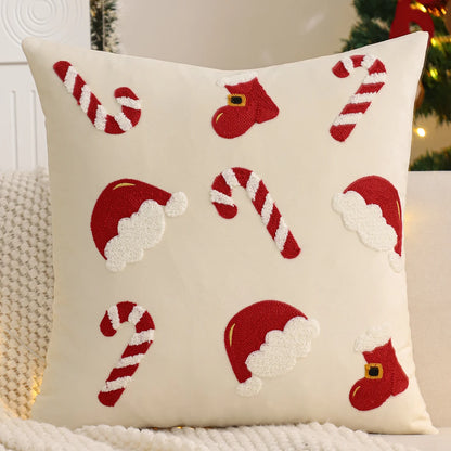 Embroidery Christmas Throw Pillow Cover