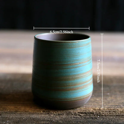 Hand-Painted Crackle Glaze Stoneware Mug
