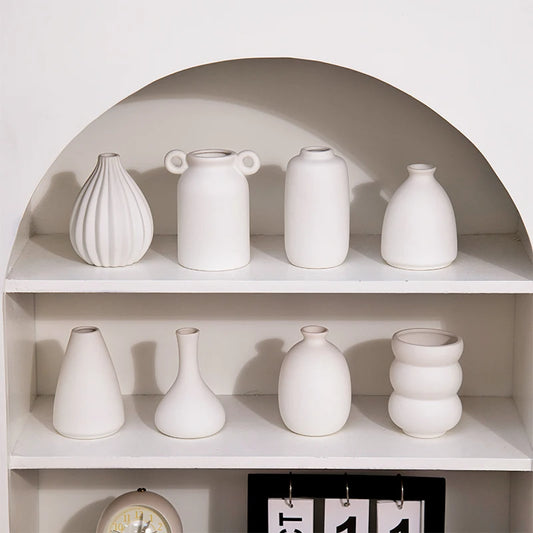 White Vase Mini Flower Pot