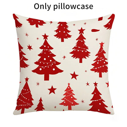 Christmas Tree Snowflake Print Pillowcase
