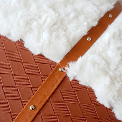 Orange Leather Throw Pillowcase