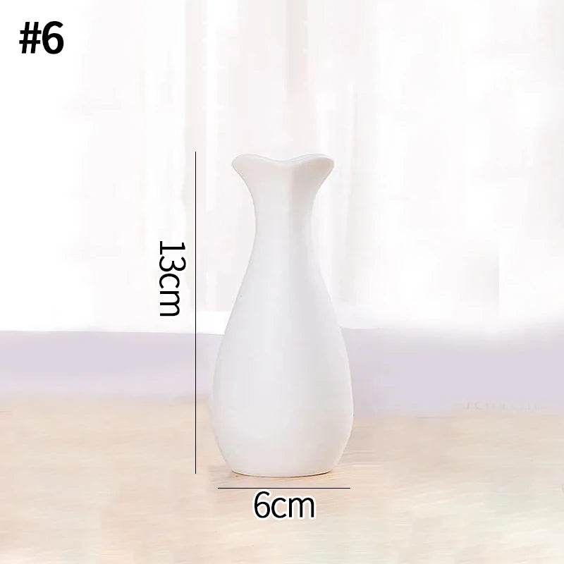 White Vase Mini Flower Pot