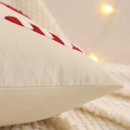 Embroidery Christmas Throw Pillow Cover